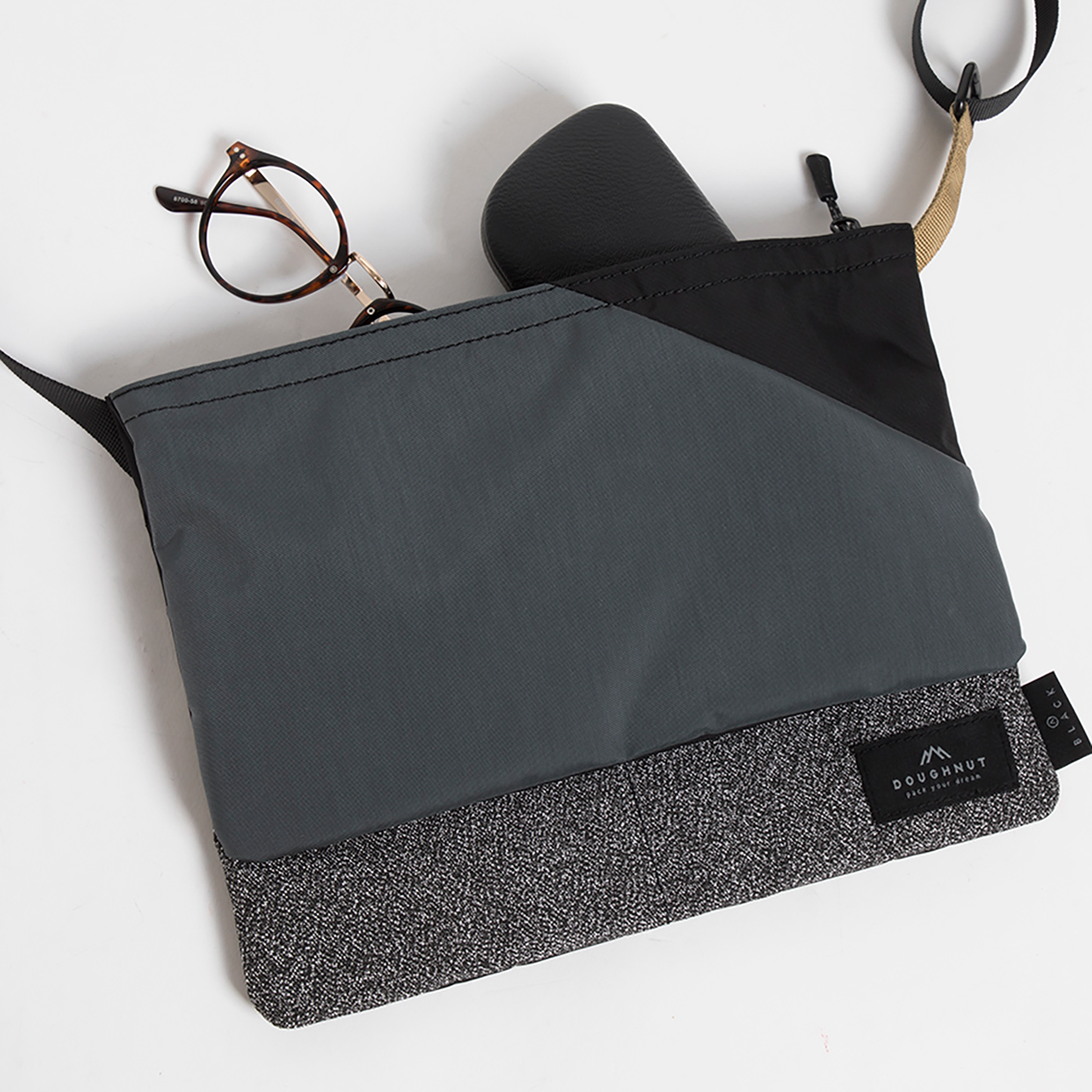 Unfettered Shield Series Black Crossbody Bag