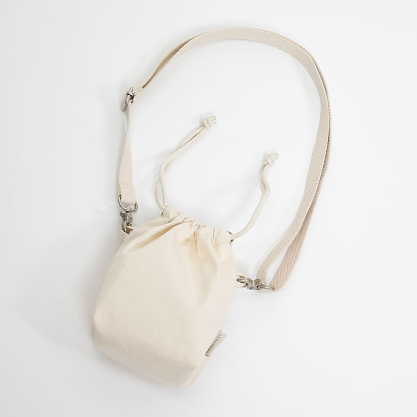 Macaroon Tiny Bucket Organic Cotton Series Beige Crossbody Bag